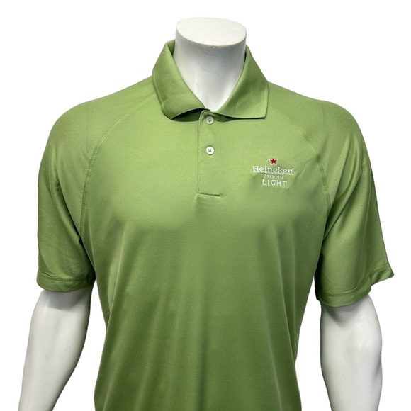 NWT Heineken Premium Light Beer Adidas Climacool Mesh Vented Golf Polo Shirt MD - Picture 7 of 14